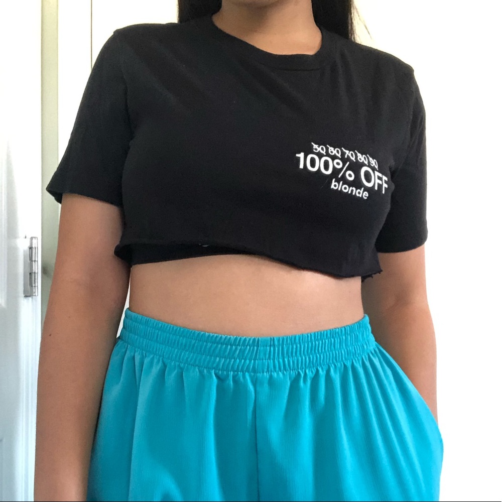 Frank Ocean 100% Off Blonde Graphic Crop Top Tee🌑